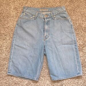 MOTHER/SNACKS long denim shorts *light blue wash/size 27*